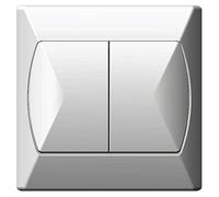 Simple double gros boutons plaque murale blanc