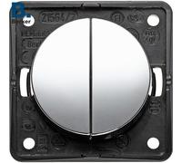 Interrupteur double chromé brillant 12V/230V Integro BERKER