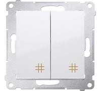 Interrupteur double croisé (module) avec impression Blanc Contact Simon 54 Premium DW7/2.01/11