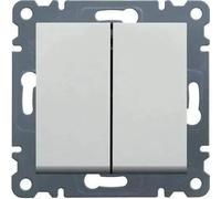 Interrupteur Double - HAGER - Lumina2 - Blanc - 2 boutons - Filaire - Prêt à poser