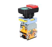 Interrupteur double LED 220 V 12 V, bouton-poussoir 1NO1NC 22 mm, arrêt, avec voyant lumineux 2NO(1NO1NC With Light,220 V)