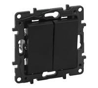 Interrupteur Double - LEGRAND - Niloe Step - Noir - Plastique - Intérieur - Va et vient