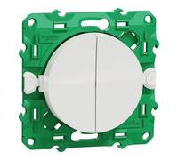interrupteur - double - sans fil et sans pile - odace - blanc - schneider electric s520114