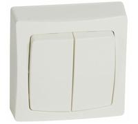 Legrand Interrupteur double va-et-vient ASL 086020 – 10 A 250 V – Appareillage saillie – Blanc