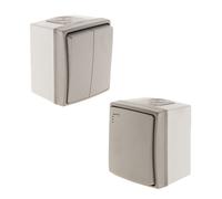 Zenitech - Interrupteur double va et vient + bouton poussoir IP55