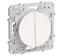 Schneider Electric Interrupteur va-et-vient Odace S520273 Blanc 10 A LED orange 1,5 mA à vis