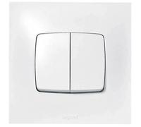 LEGRAND - Interrupteur Double ou Va-et-vient Neptune 10A - Commande d'Éclairage Monobloc - Prêt à Installer - Blanc