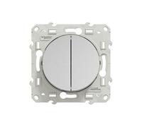 Interrupteur double va-et-vient ODACE 10A à vis aluminium - - S530214.