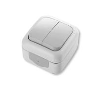 Interrupteur double va et vient - VIKO - Gris - IP54 - 10A - 250V - Extérieur