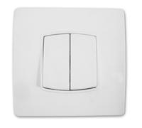 Inotech Interrupteur double Diwone – va-et-vient, vis et griffes – Blanc
