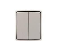 Zenitech - Interrupteur Va-et-Vient Double Étanche IP55 - Bornes Automatiques pour Installation Simple et Rapide - Idéal pour Extérieurs - Gris - Etanche IP55
