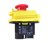 Interrupteur électromagnétique étanche KEDU KJD17B - Bouton poussoir d'arrêt d'urgence - 16 A 2 NO (5 broches)