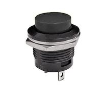 interrupteur électronique 1 pièces R13-507 momentané SPST pas de rouge noir blanc jaune vert bleu capuchon rond bouton poussoir interrupteur AC 6A/125V 3A/250V (Color : Preto)