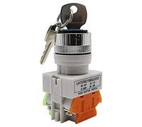 interrupteur électronique 1pc LAY7 LAY37-11Y2 22mm sélecteur de bouton interrupteur à clé de verrouillage rotatif 2 3 positions 1NO1NC 2NO avec 2 touches interrupteur à bouton-poussoir de verrouillage