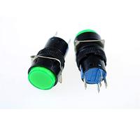 interrupteur électronique 2 pièces AC 220V lumière verte momentanée SPDT interrupteur à bouton-poussoir rond AC 250V 5A
