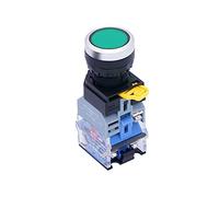 interrupteur électronique 22mm 10A 440V 1NO 1NC DPST Vert LED Interrupteur à bouton-poussoir Commutateurs à bouton-poussoir avec lumière LED Tension 110V