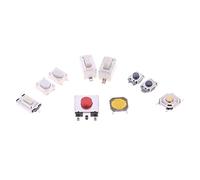 interrupteur électronique 250 pièces/ensemble 10 Types bouton-poussoir tactile interrupteur clés de voiture télécommande touches bouton tactile Kit de micro-interrupteur