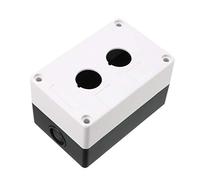 interrupteur électronique Boîte de station de commande de commutateur à bouton-poussoir, 22mm, 2 trous de bouton-poussoir, étanche, blanc, noir