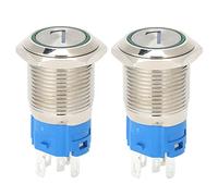 interrupteur électronique Bouton interrupteur à réinitialisation automatique en acier inoxydable de qualité supérieure avec lumière active et diamètre de 16 mm - Idéal for les applications industriell