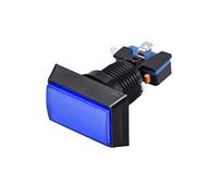 interrupteur électronique Bouton-poussoir de jeu rectangulaire 49x33, 12V, interrupteur à bouton-poussoir lumineux avec micro-interrupteur for jeux vidéo d'arcade, bleu, 1 pièce