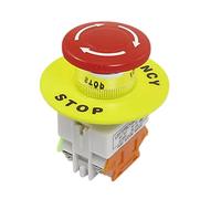 interrupteur électronique Capuchon de champignon rouge 1NO 1NC DPST interrupteur à bouton-poussoir d'arrêt d'urgence AC 660V 10A interrupteur équipement ascenseur ascenseur verrouillage auto-verrouill