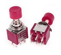 interrupteur électronique Commande électrique AC 250V/120V 2A/5A SPDT 1NO 1NC, 6 broches, 2 Positions, interrupteur à bascule rouge, 2 pièces