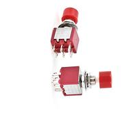 interrupteur électronique Commutateurs DPDT momentanés interrupteur à bouton-poussoir à capuchon rouge AC 120V 5A 250V 2A commutateurs à bouton-poussoir x 2