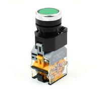 interrupteur électronique Indicateur vert contrôle électrique momentané 1NO 1NC DPST interrupteur à bouton-poussoir plat 380V 10A
