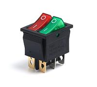 interrupteur électronique Interrupteur à bascule 1 pièce, 2 pièces 31 x 25 mm, lampe DPST 6 broches, position marche/arrêt, double interrupteur à bascule en forme de bateau, 16 A/250 V, cuivre (couleu