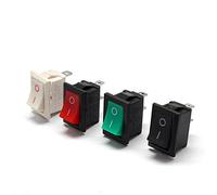 interrupteur électronique Interrupteur à bascule KCD1-101 MRS-101 2 broches marche/arrêt, mini interrupteur à bascule 21 x 15 mm 6A250VAC 10A 125VAC (couleur : rouge) (Color : Green)
