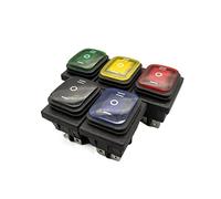interrupteur électronique Interrupteur à bascule KCD4-203 20 A/250 V CA 30 x 22 étanche 6 broches DPDT ON Off ON 12 V 220 V Rouge Vert LED Interrupteur à bascule (couleur : rouge, taille : 220 V) (Co