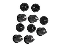 interrupteur électronique Interrupteurs muraux à bouton rond noir, 10 pièces, interrupteur à bascule marche/arrêt SPST AC 125V/12A 250VAC/10A, interrupteurs variateur répertoriés UL