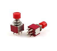 interrupteur électronique Rouge 6 broches SPDT momentané AC 2A/250V 5A/120V bouton poussoir interrupteur à bouton-poussoir 1 NO 1 NC