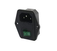 interrupteur électronique SS-8B-3 AC250V Distribution électrique 10A montage sur panneau interrupteur à bascule vert IEC320 C14 prise de courant avec porte-fusible