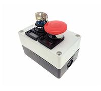 interrupteur électronique Station à bouton-poussoir, 660 V 10 A 2 positions marche/arrêt interrupteur momentané serrure à clé 40 mm capuchon champignon rouge