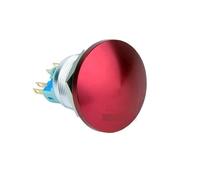 Interrupteur en aluminium de 22 mm, bouton-poussoir champignon, bouton d'arrêt d'urgence, interrupteur momentané rouge/vert, borne à souder, 10 pièces(Red Head,Latching)