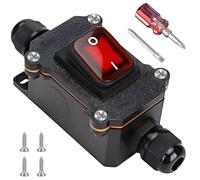 Interrupteur en Ligne Étanche DPST 30 A 12 V DC - 4 Broches IP67 à Cordon Marche/Arrêt - Bascule Étanche pour Utilisation Extérieure sur Deux Côtés