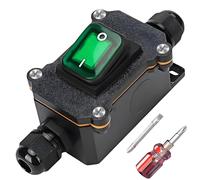 Interrupteur en ligne étanche IP65 12 V DC 20 A DPST 4 broches : 12 V câble interrupteur bascule LED verte joystick touches deux côtés