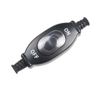 Interrupteur en ligne étanche IP65 250 V 3 A Argenté Interrupteur à câble pour extérieur Jardin Contrôle de la lumière 10,5 cm
