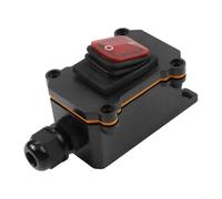 Interrupteur en ligne étanche IP65 pour extérieur - 12-24 V CC ou 220 V AC, 16 A interrupteur de commande à courant élevé avec boîtier ignifuge PA66/ABS, rouge (A)