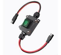 Interrupteur en ligne étanche IP67 CC 12 V 25 A SAE Interrupteur à bascule DPST avec LED pour voiture, bateau, jardin (vert)