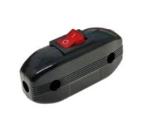 Interrupteur en ligne for lampe, AC250V 6A, bouton-poussoir marche-arrêt, indicateur LED(Black Button)