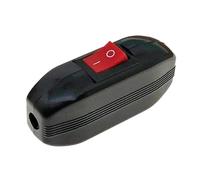 Interrupteur en ligne for lampe AC250V 6A Bouton poussoir marche/arrêt Indicateur LED(Red Button)