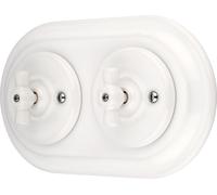 Interrupteur encastré en porcelaine série rétro I PR1SET2113W I PR1 blanc