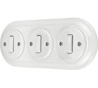 Interrupteur encastré en porcelaine série rétro I PR1SET313W I PR1 blanc