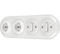 Interrupteur encastré en porcelaine série rétro I PR1SET411W I PR1 blanc