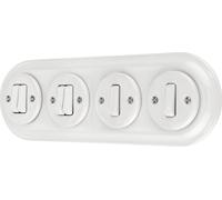Interrupteur encastré en porcelaine série rétro I PR1SET413W I PR1 blanc