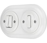 Interrupteur encastré Porcelaine Rétro Série I PR1SET214W I PR1 blanc