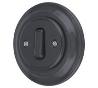 Interrupteur encastré rétro en porcelaine, interrupteur à bascule, tout-en-un, série PR1 gris foncé