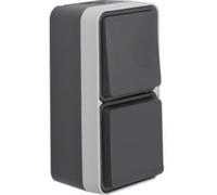 Interrupteur et prise Berker 47803515 W.1 apparent gris, gris clair